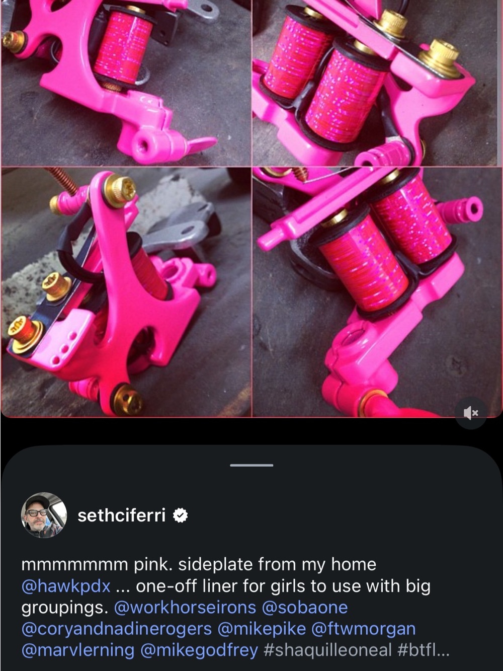ISO Seth Ciferri powder coat pink tattoo machines (do not buy this post)
